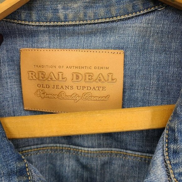 New ISKO Real Deal Denim Jean Chore Jacket Mens M? Button Front - Picture 2 of 8